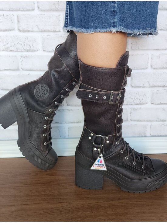Converse Chuck 70 De Luxe Heel XXHi Buckles Heels 11.5 Women Boots Brown A15659C - Picture 2 of 8